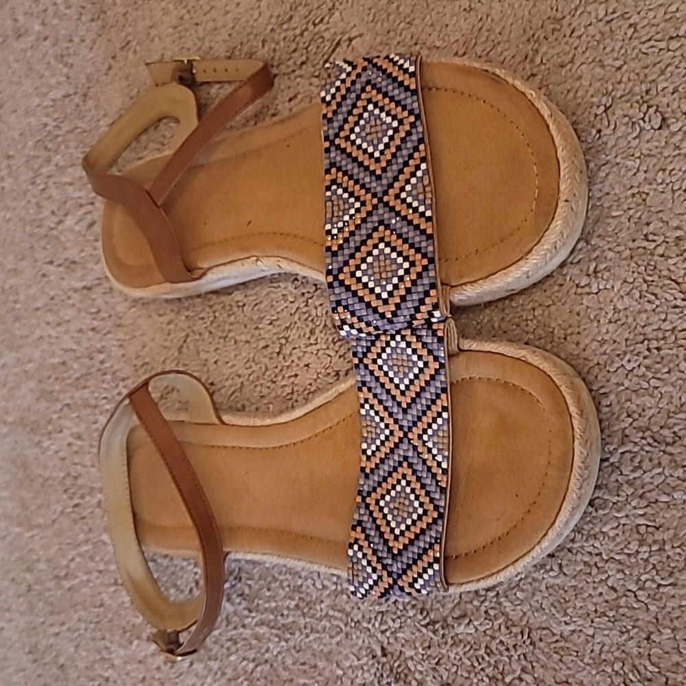Aztec beaded sandals 👡